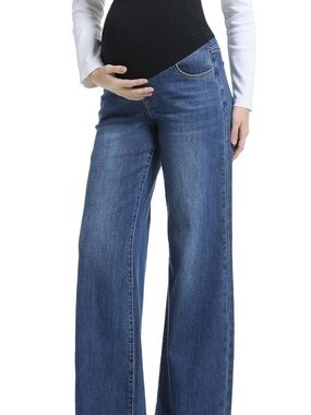 Maternity Wide-Leg Jeans in Blue